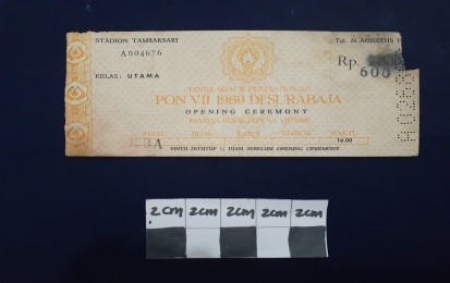 Tiket Masuk PON VII 1969 Kelas Utama