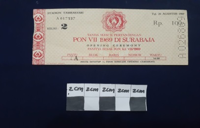 Tiket Masuk PON VII 1969 Kelas 2