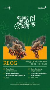 Reog Meriahkan Ruang Kota Panggung Seni di Tugu Pahlawan Surabaya